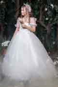 New Stunning Round Neckline Lace Flower Girl Dresses