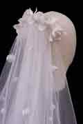 Bridal Veil Women's Simple Tulle Party Wedding Veil with Flowers