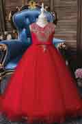 Girls Princess Flower Dress Kids Prom Puffy Ball Gowns