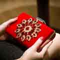 Red Tanpell Womens Crystal Evening Clutch Handbag