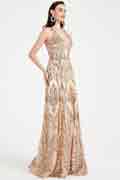 New Shiny Halter Beaded Gorgeous Party Gown
