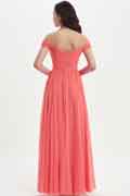 Freischulter Koralle Hochzeit Brautjungfernkleid