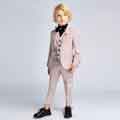 Boys Suit 1 Button Plaid Multi Check 4 Piece Suit