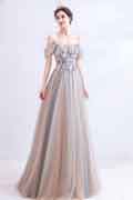 Sexy Gradient Off Shoulder Long Party Formal Gown