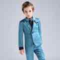 New Blue Formal 4 Pieces Kids Boys' Suits & Vests