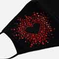 Fashion Balck Face Mask with Sweetheart Beading