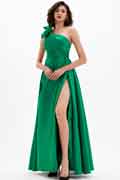Robe de Bal Longue Verte à Une Bretelle