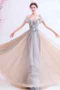 Sexy Gradient Off Shoulder Long Party Formal Gown