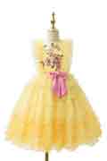 Yellow Sleeveless Flower Girl Dress with Lace Appliques
