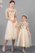 New Champagne Mommy and Me Matching Tassel Style Dress