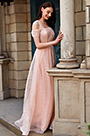 Neu Orange-Rosa lang Pailletten Party Abendkleid