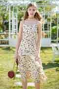 2021 Summer Women’s Ruffle Midi Dress Leopard Floral Dress