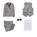 New Notch Lapel 5 Pieces Ticket Pocket Boys Suit