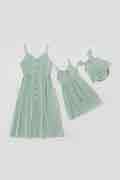 Mommy and Me Summer Spaghetti Straps Family Matching Dresses Outfit