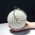 Woman Full Rhinestone Round Clutch Ball Handbag