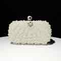 Womens Full Beaded Artificial Pearls Handbag Wedding Party Bag