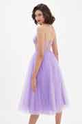 Lovely Purple Corset Polyester Bone Tulle Party Dress