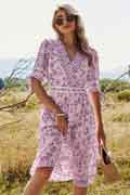 Women Summer Beach Dress Floral Print Holiday Maxi Dress