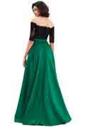 Robe de Bal Verte Avec Dentelle à Épaules Dénudées