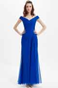 Off Shoulder Royal Blue Evening Gown Bridesmaid Dress