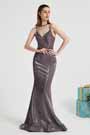 Lila Spaghetti Sparkle Elegantes Party Abendkleid