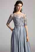 Gris Formelle Dentelle Robe de Soirée