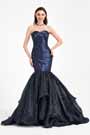 Blaues Partykleid mit Schatzkorsett Abendkleid-