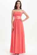 Koralle korsett Trägerlos Party Brautjungfernkleid