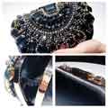 Crystal Beaded Rhinestone Clutch Purse Wedding Party Handbag