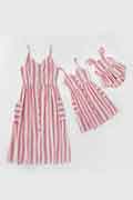 Mommy and Me Summer Spaghetti Straps Family Matching Dresses Outfit