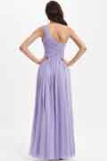 One Shoulder Lila Empire Long Bridesmaid Dress