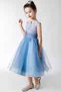 New Mother and Daughter Cocktail Dress Blue Tulle Skirt