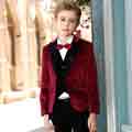 Boys Burgundy Suit 5 Pieces Solid Classic Fit Suits