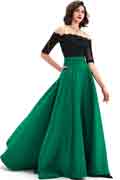 Robe de Bal Verte Avec Dentelle à Épaules Dénudées