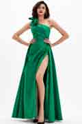 Robe de Bal Longue Verte à Une Bretelle
