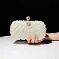 Womens Full Beaded Artificial Pearls Handbag Wedding Party Bag