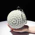 Woman Full Rhinestone Round Clutch Ball Handbag