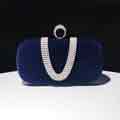 Women's Velvet Evening Bag with Rhinestones
