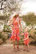 New Mommy and Me Boho Yellow Floral Summer Holiday Dress