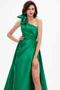 Robe de Bal Longue Verte à Une Bretelle