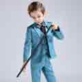 New Blue Formal 4 Pieces Kids Boys' Suits & Vests