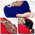 Envelope Clutch Purse Velvet Crystal Evening Handbag