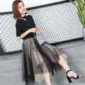 Women's Sheer Tutu Skirt Tulle Mesh Layered Midi Skirt
