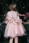 Light Pink A-line Cap Sleeve Flower Girl Dress