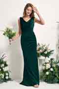 Mermaid Trumpet Velvet Straps Floor-Length Sleeveless Bridesmaid Dress for Wedding Party
