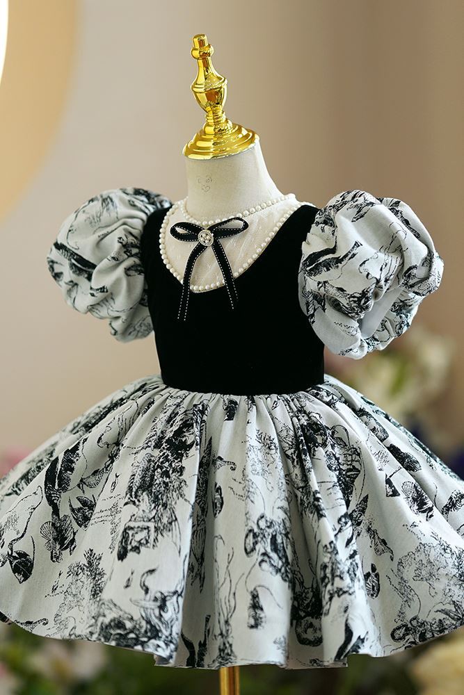 Princesse Longueur à Jambe Satiné robes de demoiselle d'honneur - fillette in Noir