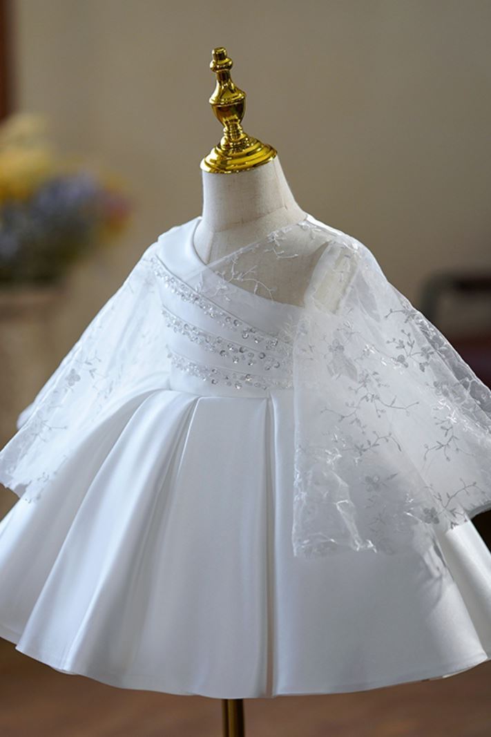 Princesse Satiné robes de demoiselle d'honneur - fillette in Blanc