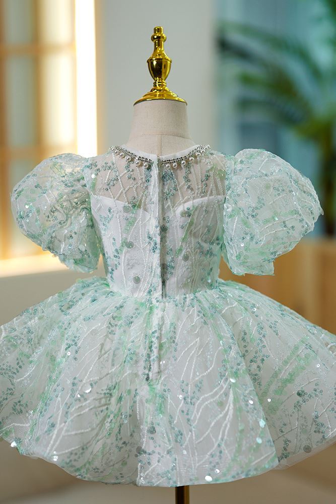 Princesse Pailleté robes de demoiselle d'honneur - fillette in Vert Menthe