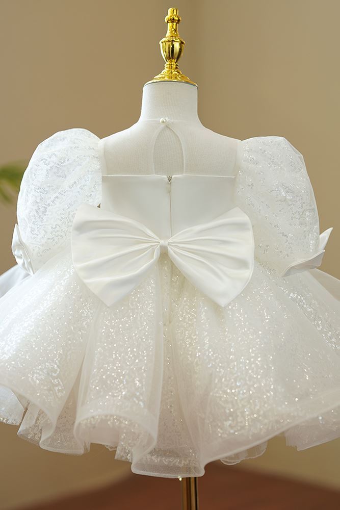 Принцесса возлюбленная Длина по Щиколотку Satin Детские Платья Белый