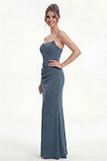 Strapless Draped Corset Long Evening Dress